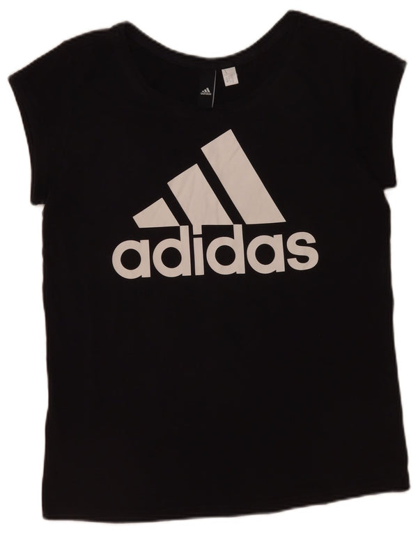 Adidas Damen Graphic T-Shirt Top UK 12 Medium Schwarz