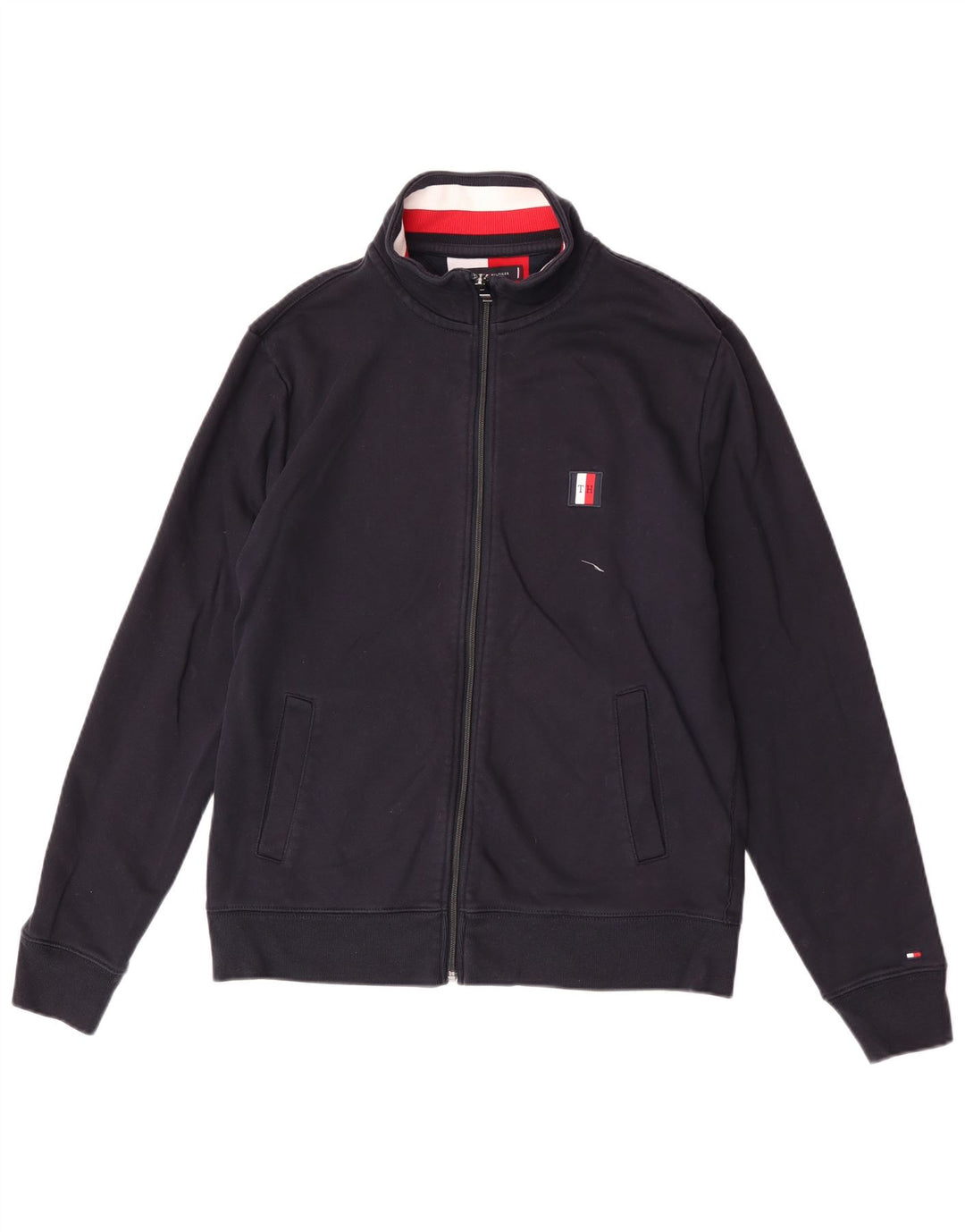 Tommy Hilfiger Herren-Trainingsanzugoberteil, große marineblaue Baumwolle