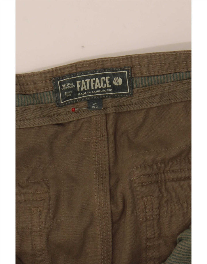 Fat Face Herren gerade Cargohose W34 L31 Khaki