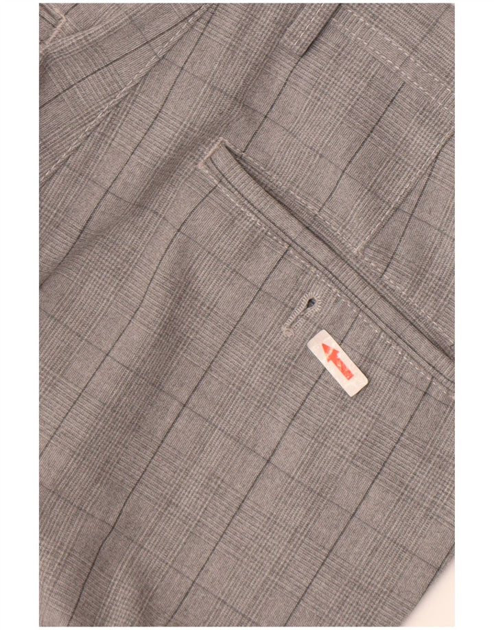 Zara Slim Chino-Hose für Herren, EU 38, Größe S, W30, L28, grau kariertes Polyester