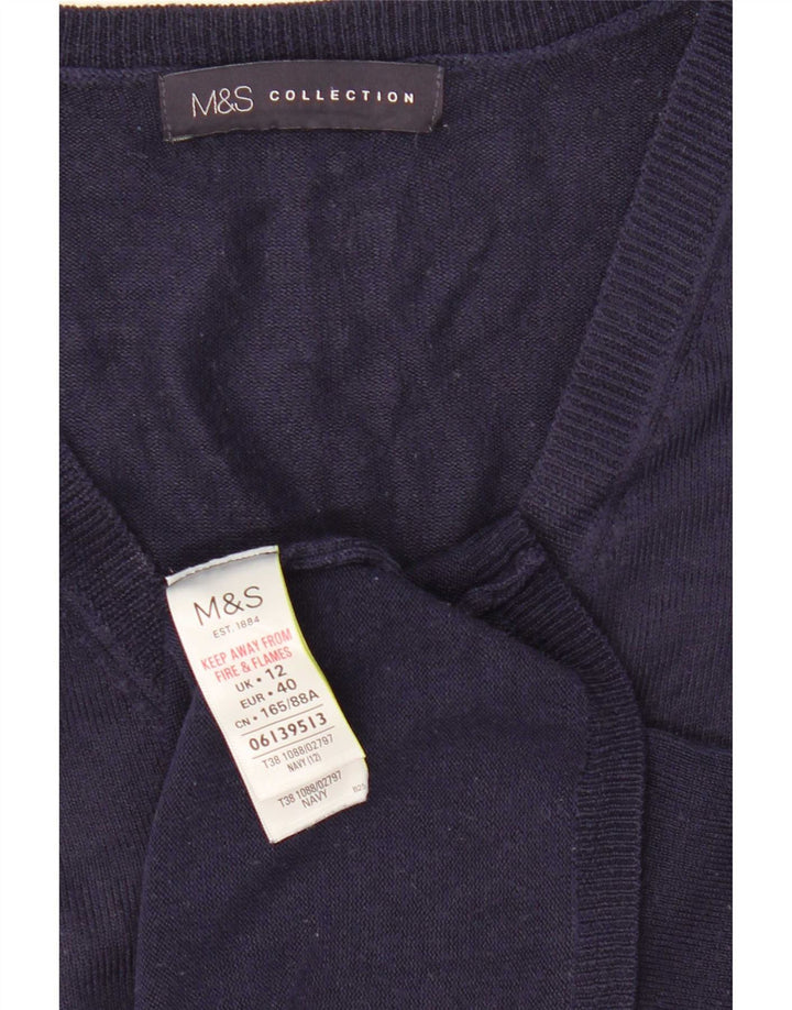 Marks & Spencer Damen-Pullover mit V-Ausschnitt, Gr. 12, mittleres Marineblau