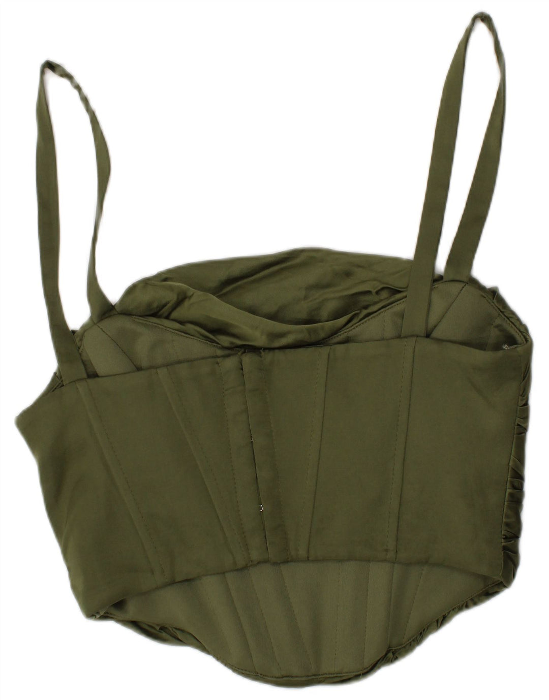 Zara Damen Crop Corset Top Small Khaki