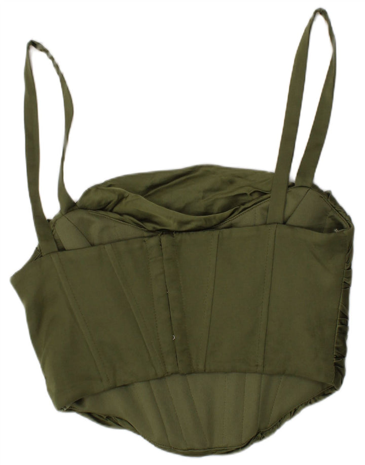 Zara Damen Crop Corset Top Small Khaki