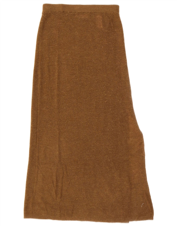 Zara Damen-Strick-Maxirock, Größe S, W26, Braun, Polyamid