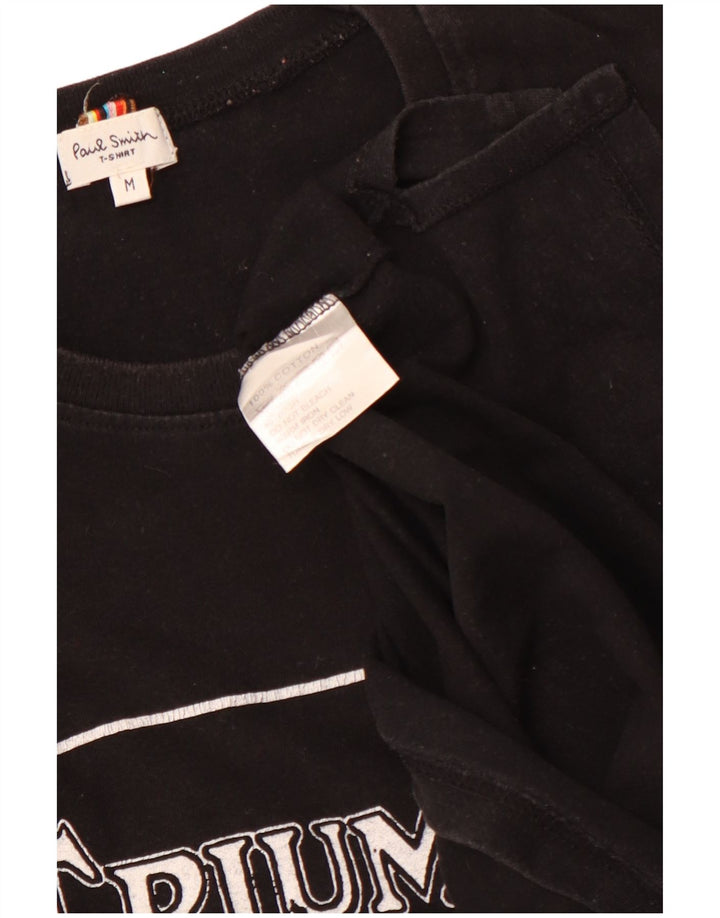 PAUL SMITH Damen Triumph Graphic T-Shirt Top UK 12 Mittelschwarze Baumwolle