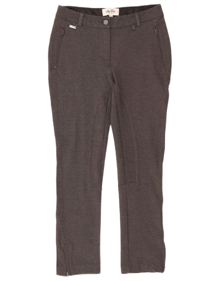 ELLESSE Damen Slim Chino-Hose IT 42 Mittel W28 L27 Grau Rayon