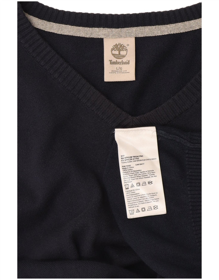 Timberland Herren-Pullover mit normaler Passform, V-Ausschnitt, groß, marineblau, Baumwolle