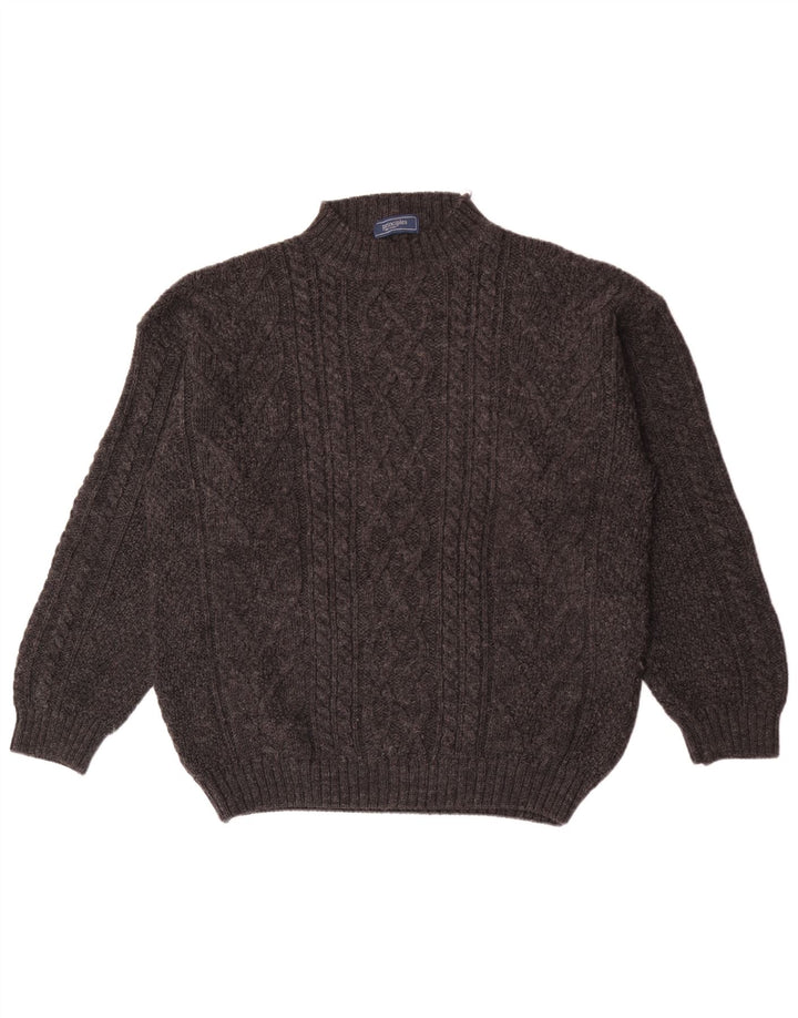 Principles Herren-Pullover mit Rollkragen, groß, aus grauer Wolle