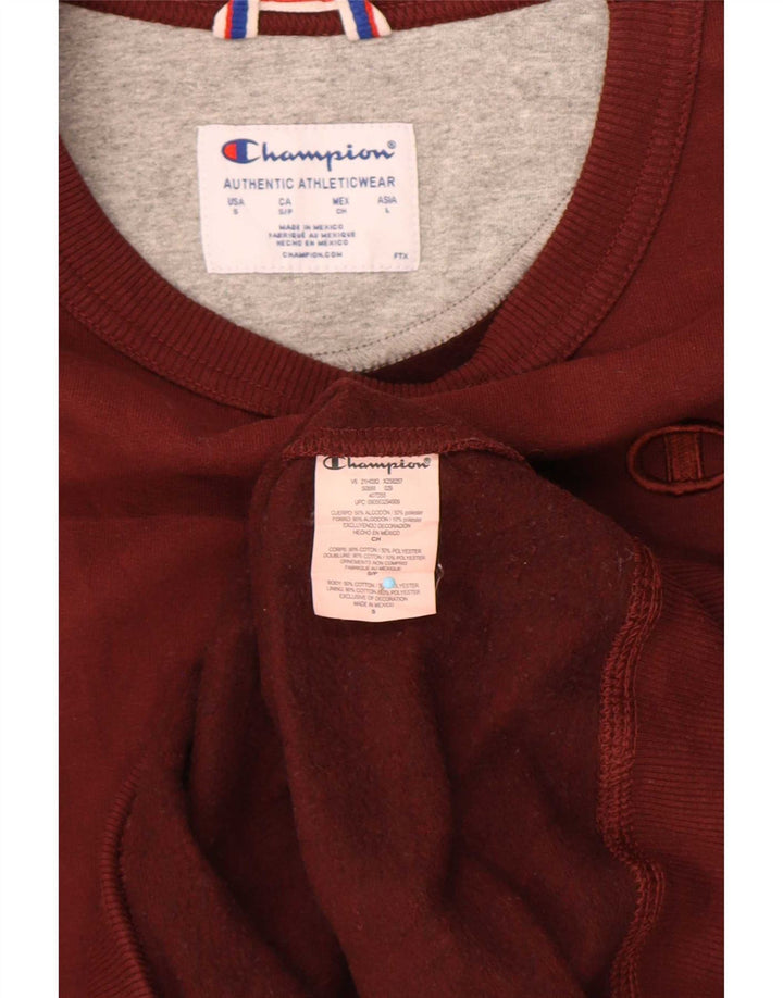 Champion Herren-Sweatshirt, Pullover, Größe S, Burgunderrot, Baumwolle