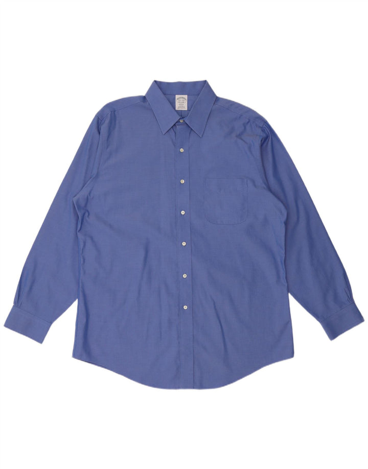 BROOKS BROTHERS Herren Regent Hemd Größe 16 1/2 Große blaue Baumwolle