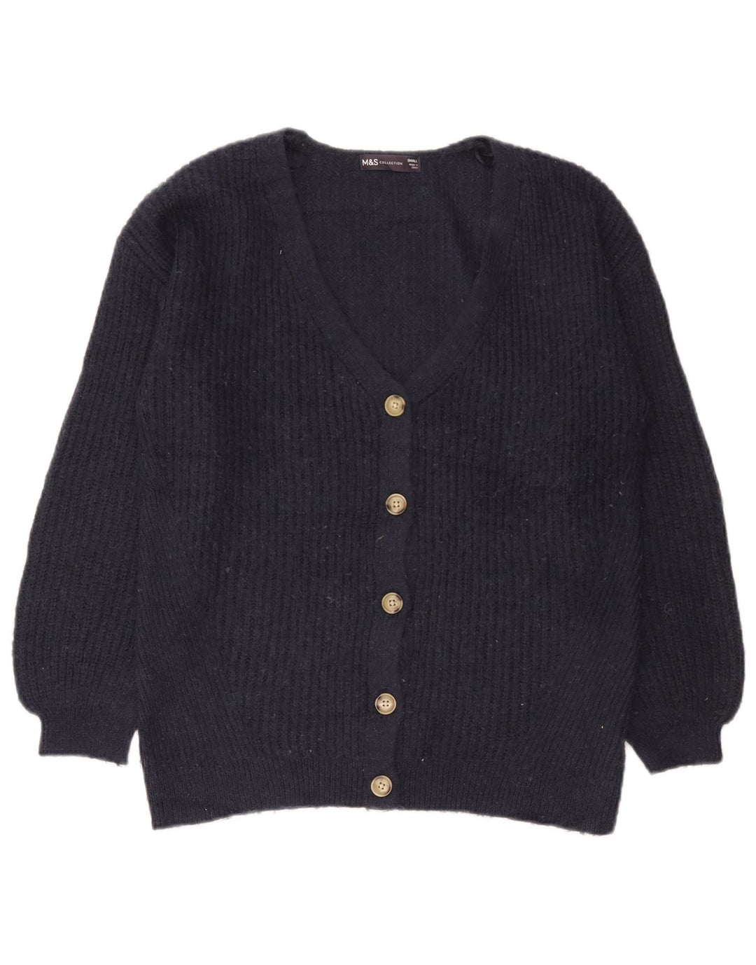 Marks & Spencer Damen-Strickjacke in Übergröße, Gr. 10, Größe S, Marineblau