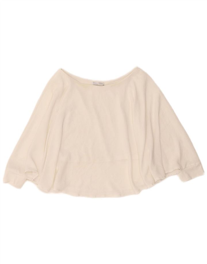 Ärmelloses Poncho-Blusenoberteil von Zara für Damen, Gr. 40, Größe S, Weiß