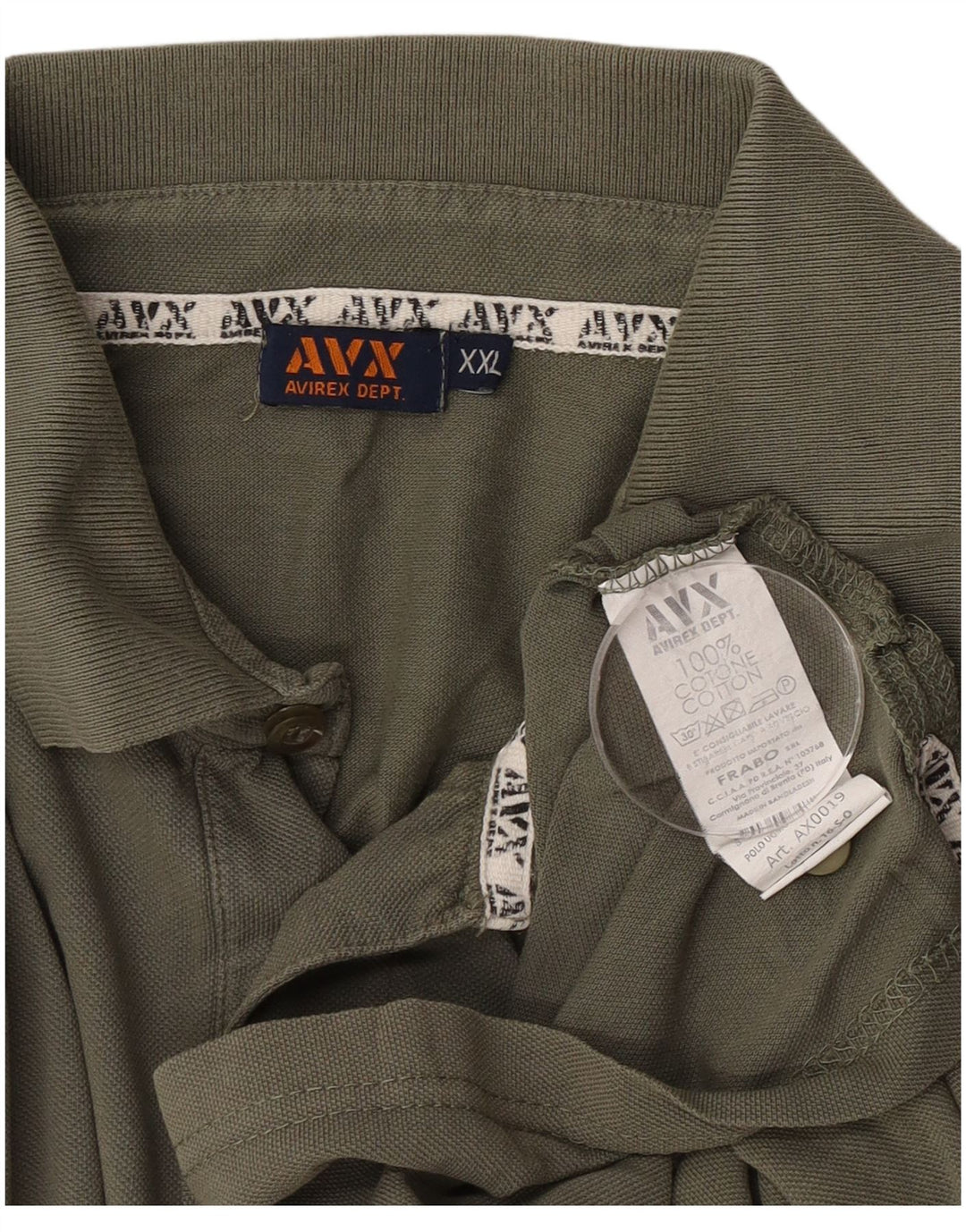 Avirex Herren Poloshirt 2XL Khaki Baumwolle