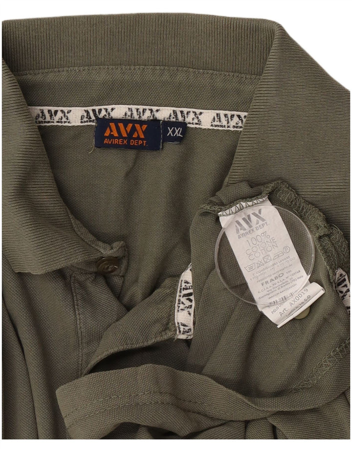 Avirex Herren Poloshirt 2XL Khaki Baumwolle