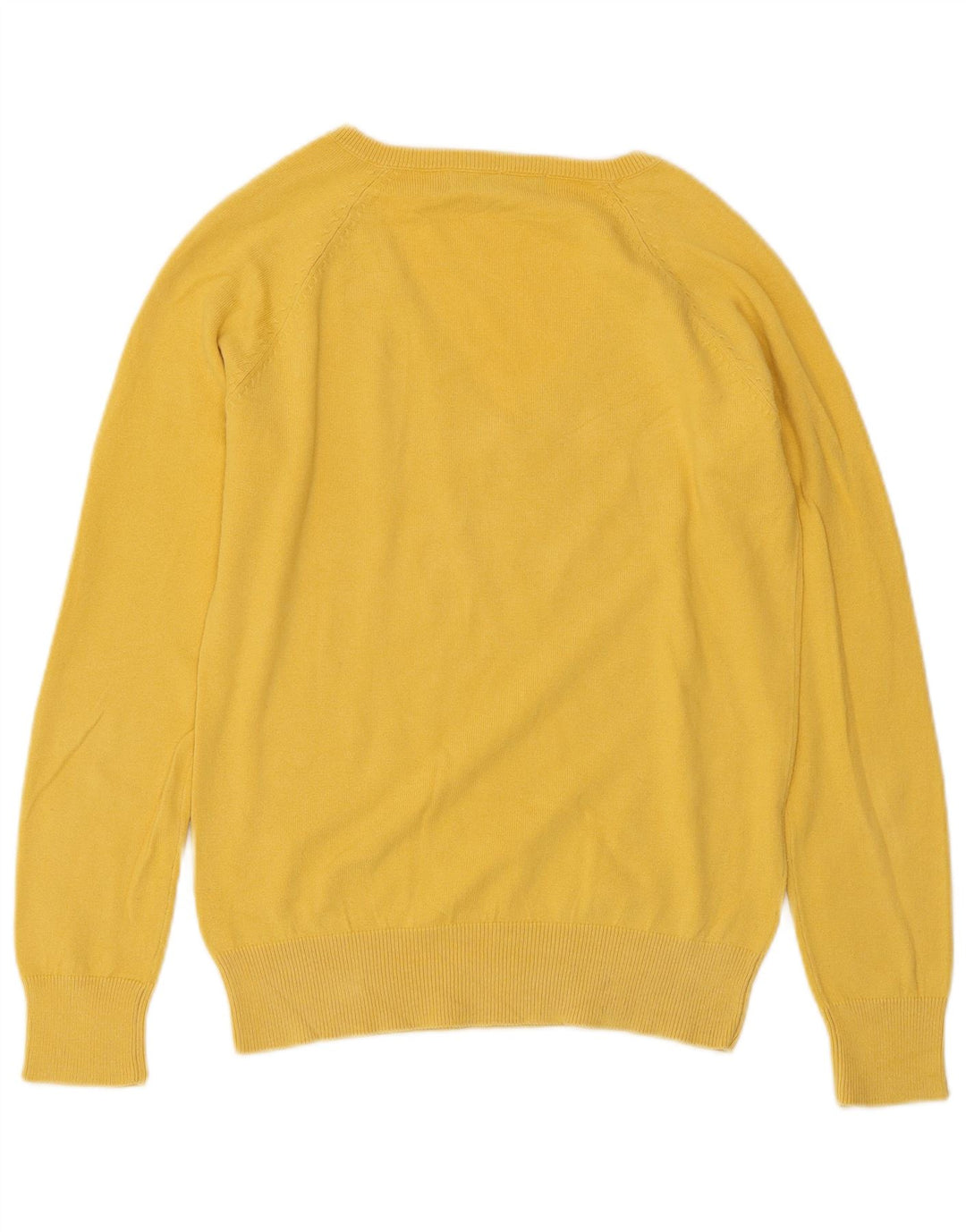 ZARA Damen-Pullover mit V-Ausschnitt, Gr. 40, Größe L, Gelb, Baumwolle