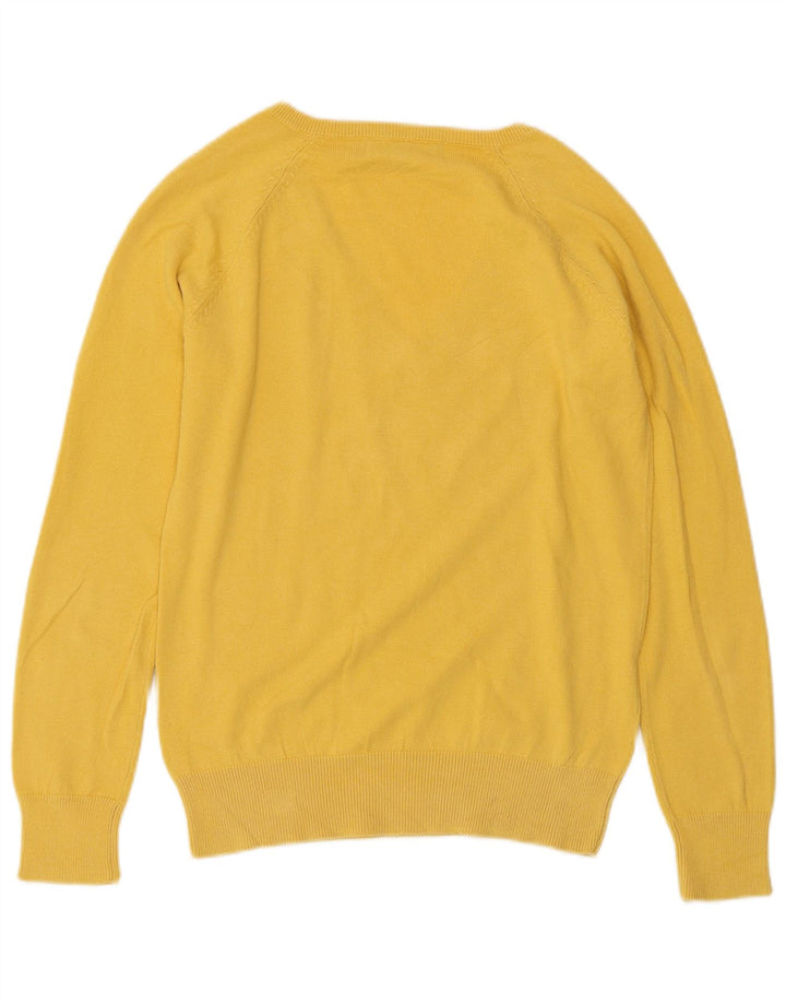 ZARA Damen-Pullover mit V-Ausschnitt, Gr. 40, Größe L, Gelb, Baumwolle