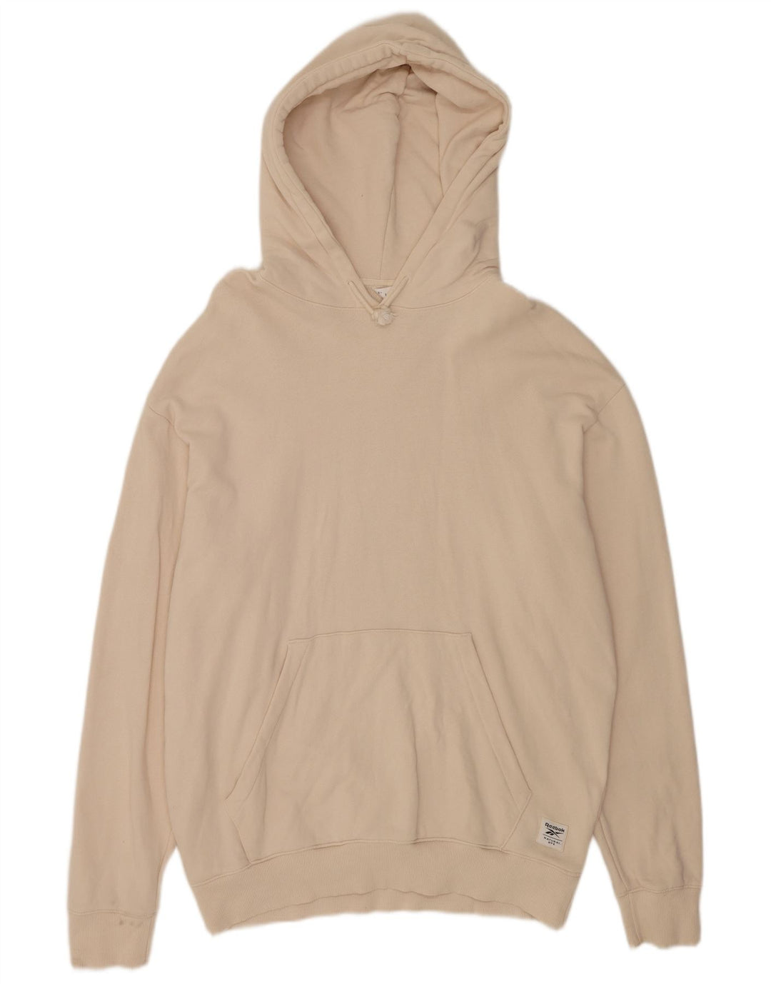 Reebok Herren Kapuzenpullover, groß, cremefarbene Baumwolle