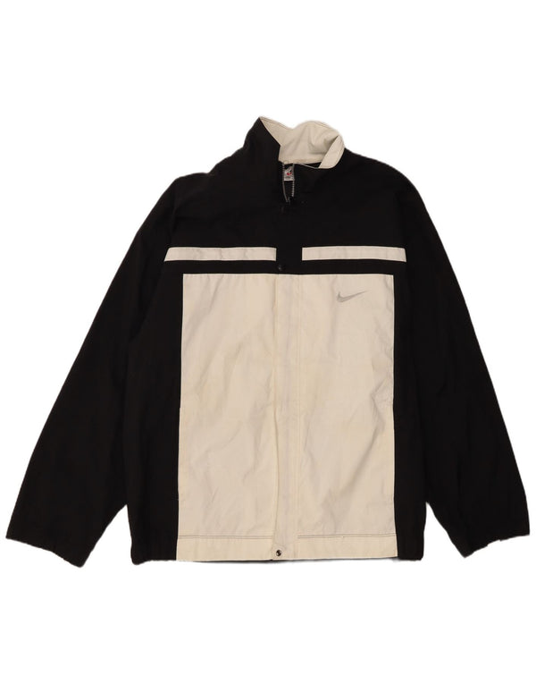 Nike Herren-Trainingsanzug-Oberteiljacke XL, schwarzes Colourblock-Nylon