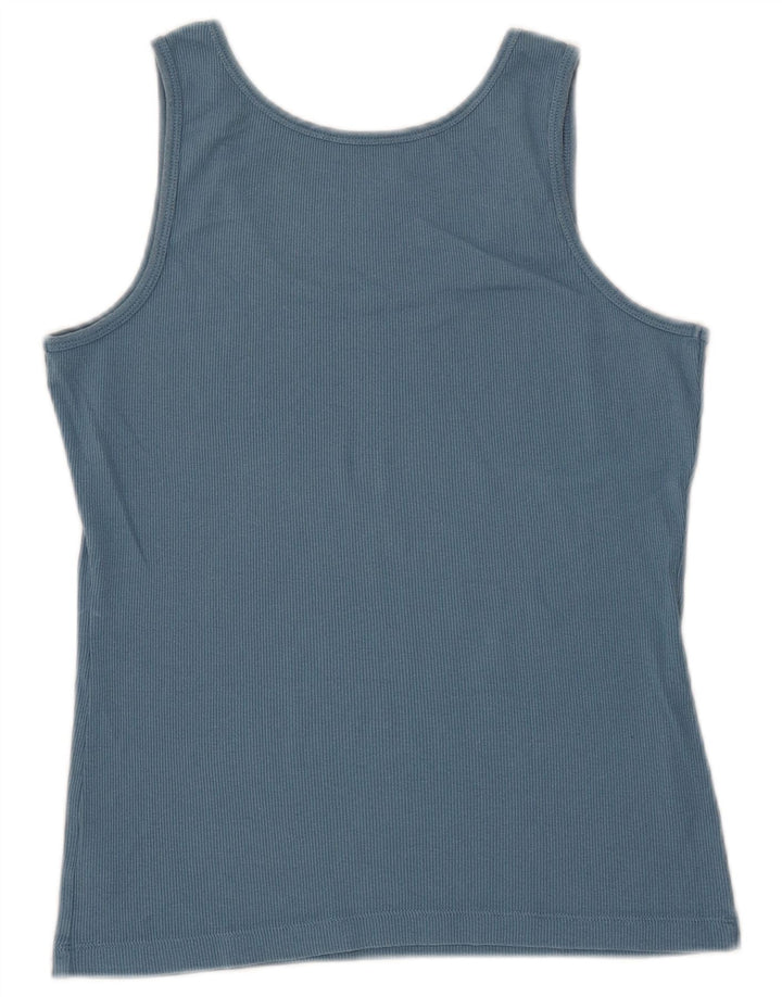 Tommy Hilfiger Damen Weste Top UK 14 Large Blaue Baumwolle
