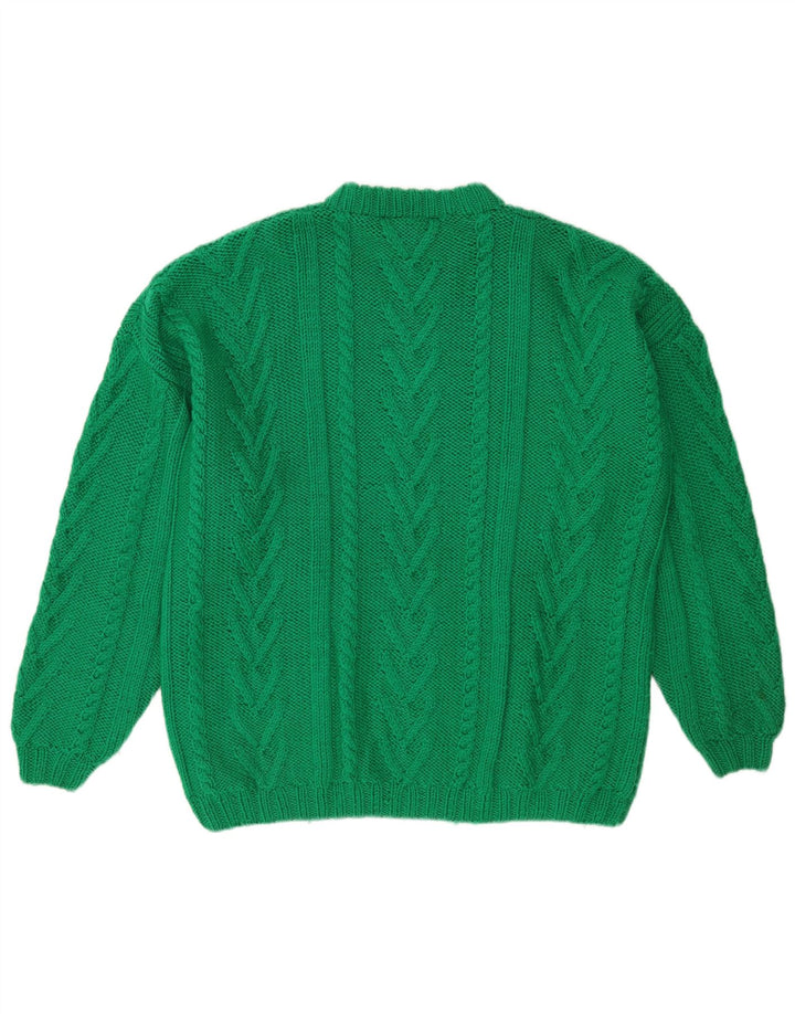 Vintage Herren Pullover mit Rundhalsausschnitt, Größe L, Grün