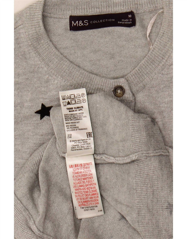 Marks & Spencer Damen Crop Cardigan Pullover UK 10 Small Grau