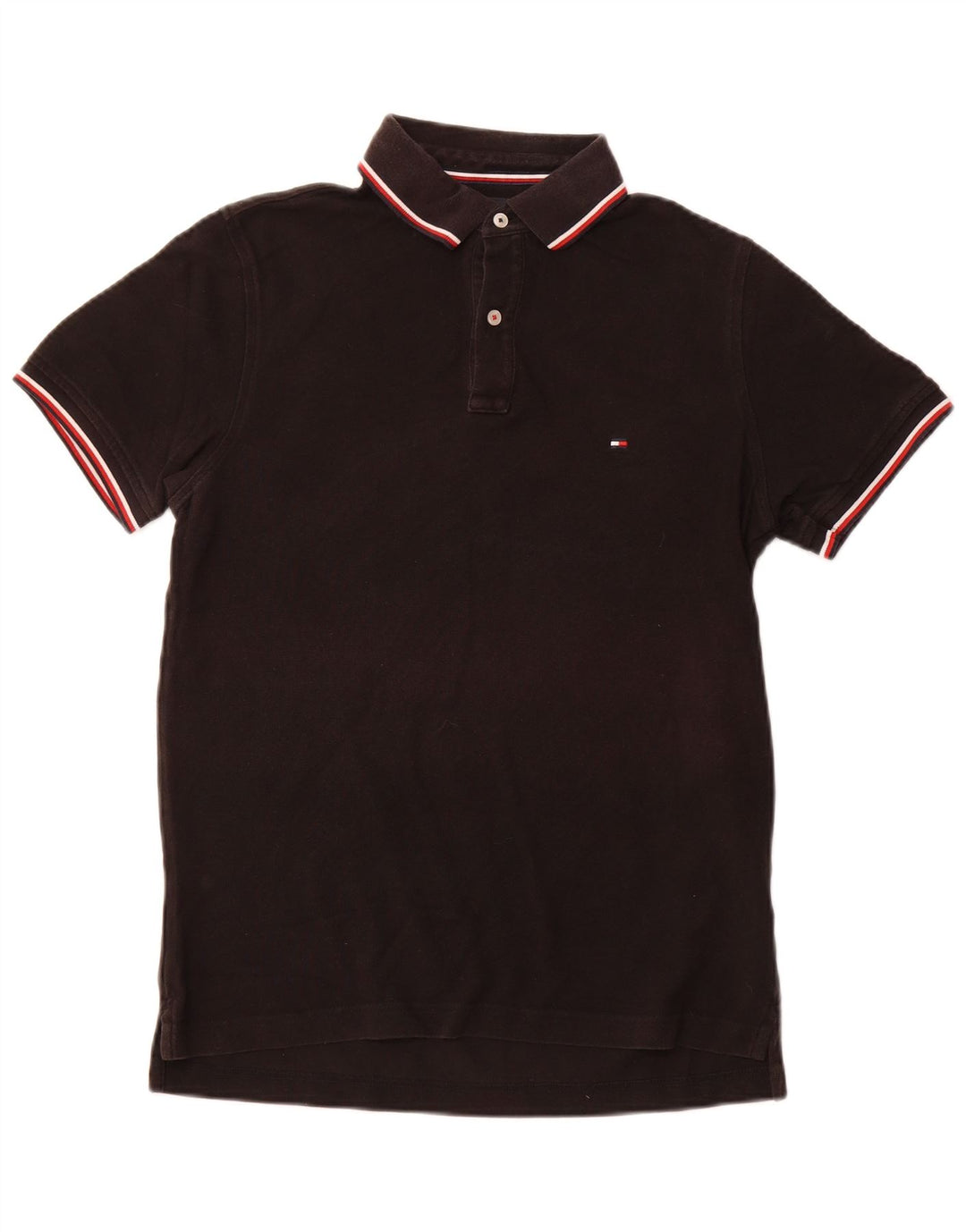 TOMMY HILFIGER Herren Slim Fit Poloshirt Mittelschwarze Baumwolle