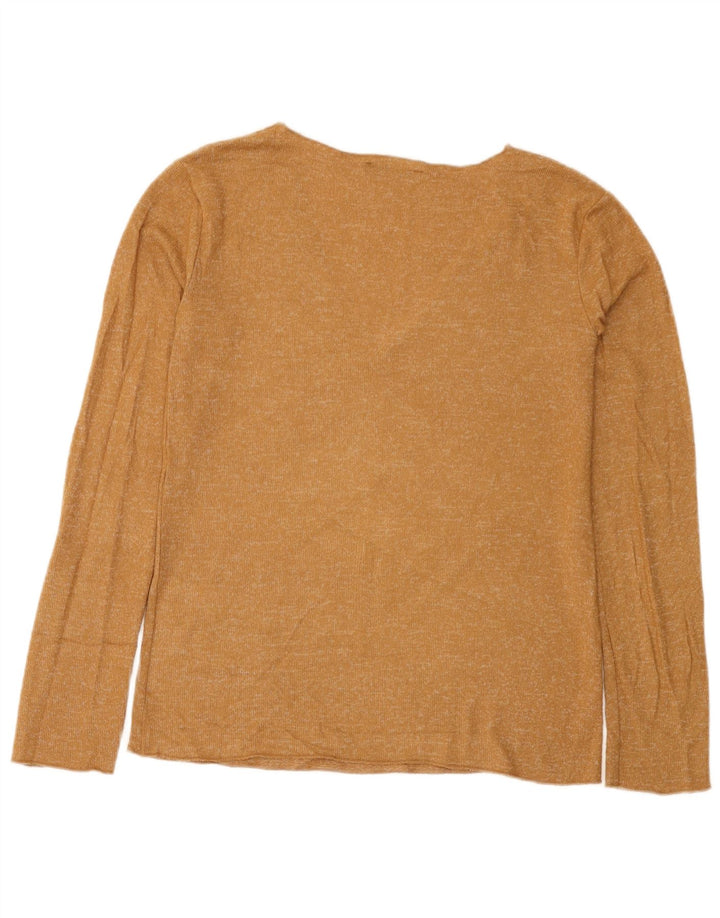 Zara Damen Top Langarm UK 10 Small Beige Flecked