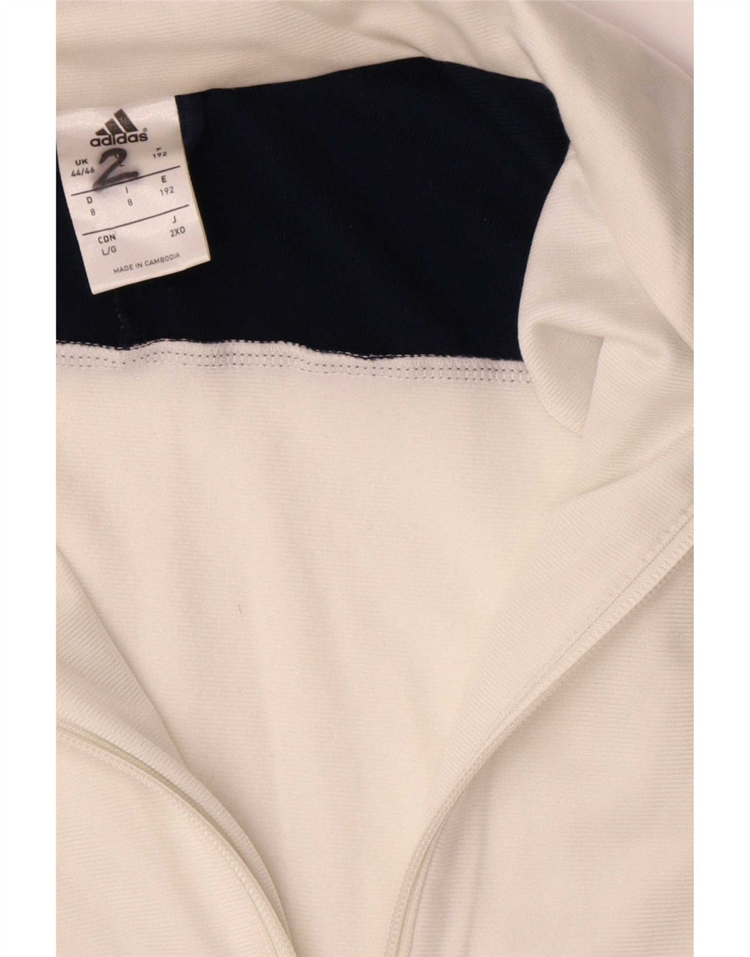 Adidas Herren-Trainingsanzugoberteil, UK-Größe 44/46, großes weißes Colourblock-Polyester
