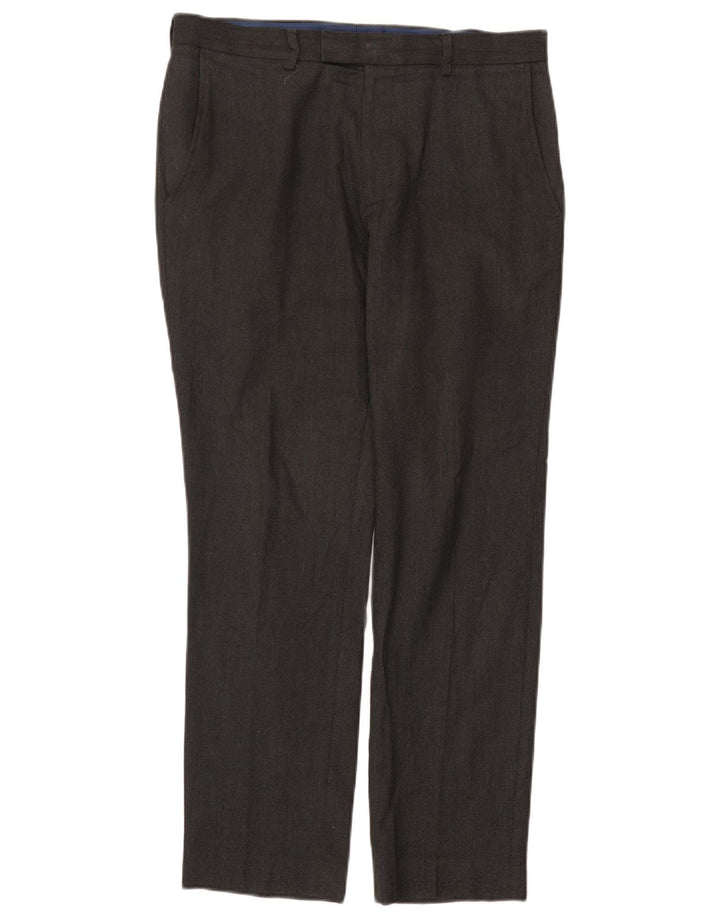 Marks & Spencer Slim-Anzughose für Herren, W32, L29, grau, Polyester