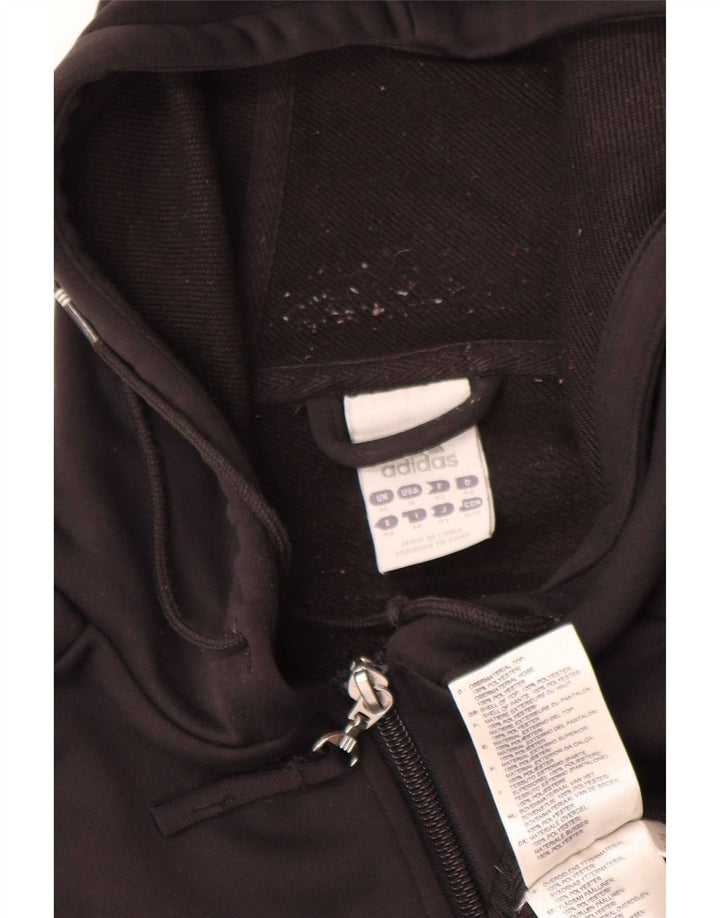 Adidas Damen Zip Hoodie Pullover UK 14 Medium Schwarz Polyester
