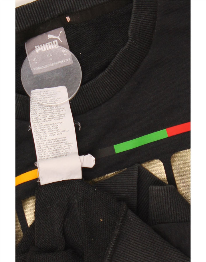 Puma Herren Grafik-Sweatshirt-Pullover aus mittelschwarzer Baumwolle