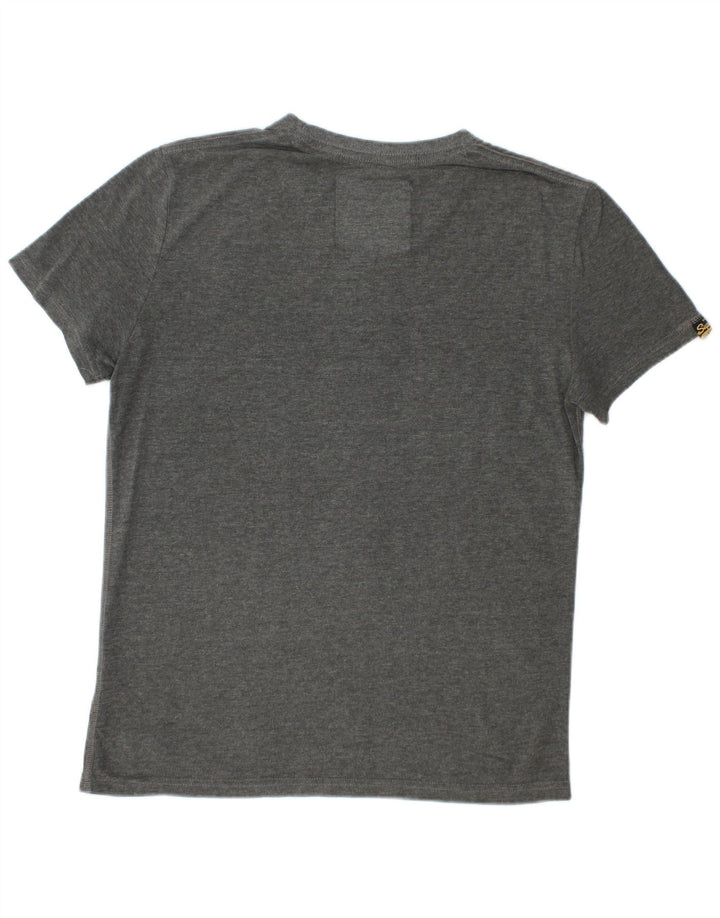 SUPERDRY Herren Grafik-T-Shirt-Oberteil aus mittelgrauer Baumwolle