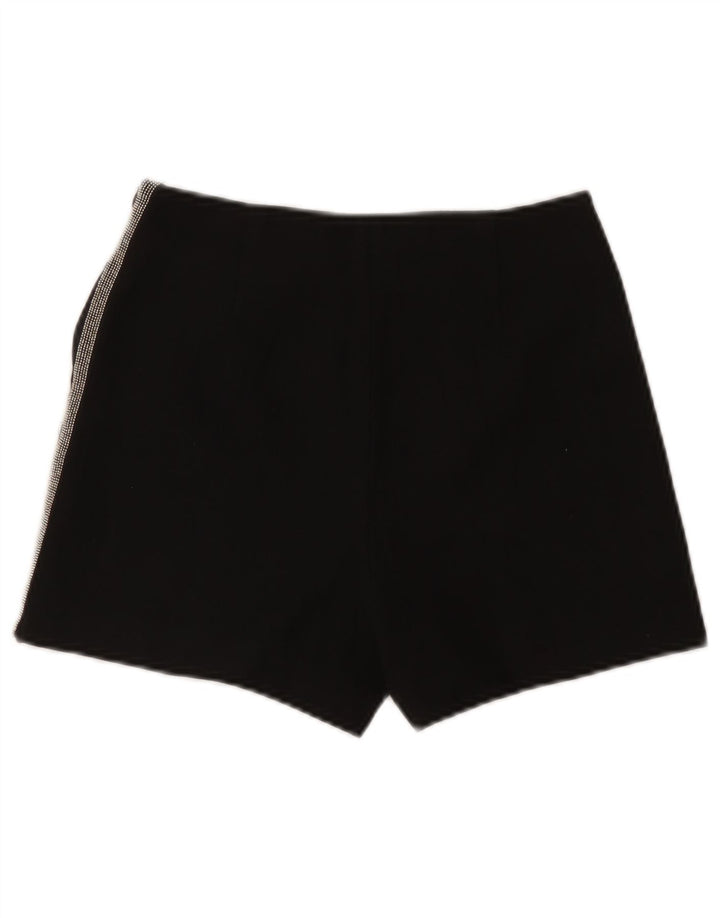 Zara Damen High Rise Hot Pants XS W24 Schwarz Polyester