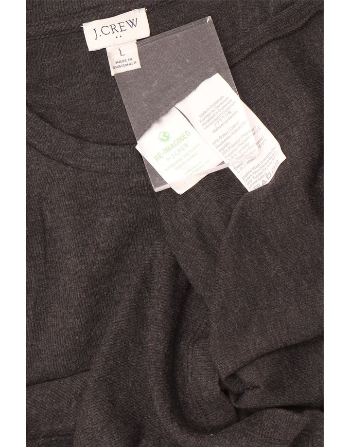 J. CREW Damen T-Shirt Top UK 14 Large Grau Baumwolle