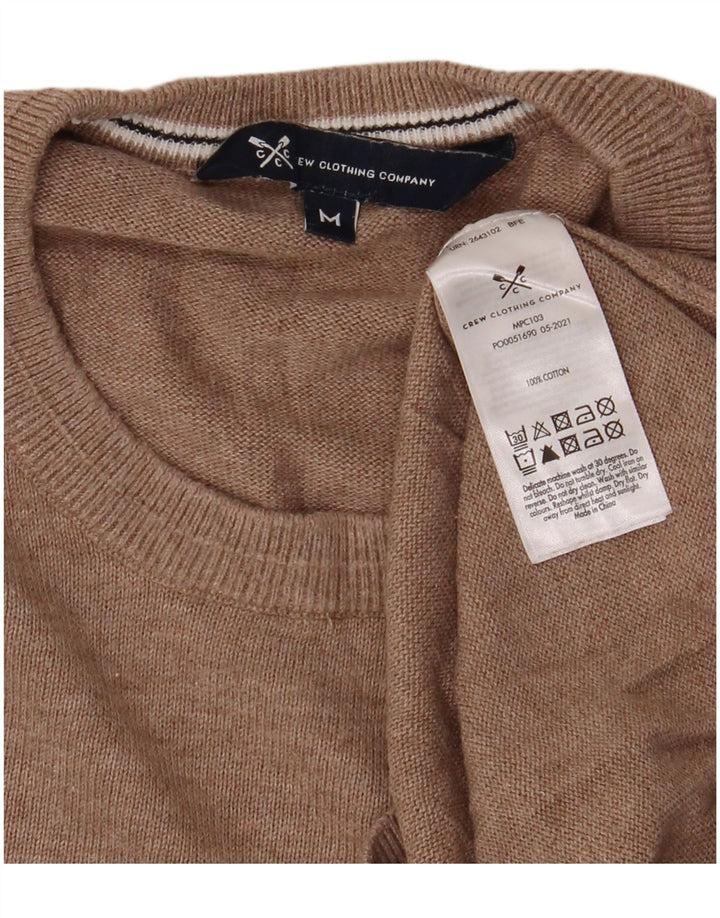 Crew Clothing Herren-Pullover mit Rundhalsausschnitt, mittelbeige Baumwolle