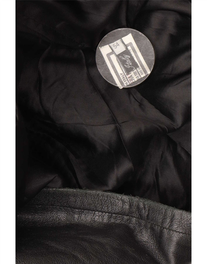 Vintage Herren Lederjacke IT 54 2XL Schwarzes Leder