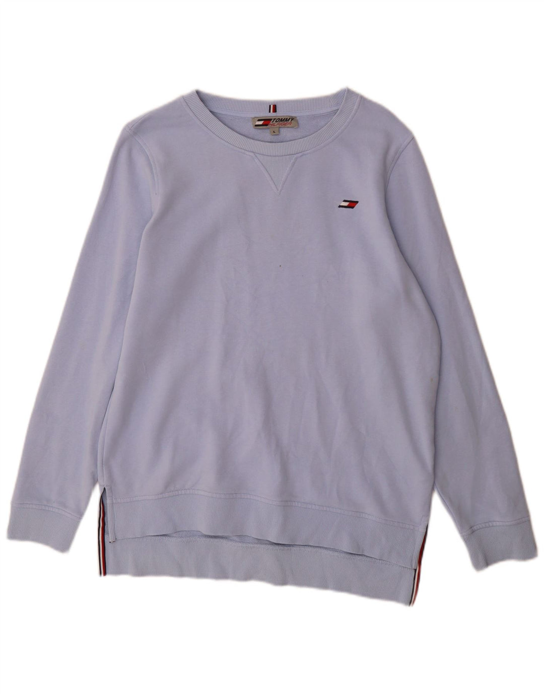 Tommy Hilfiger Damen-Sweatshirt-Pullover UK 16 Large Blaue Baumwolle