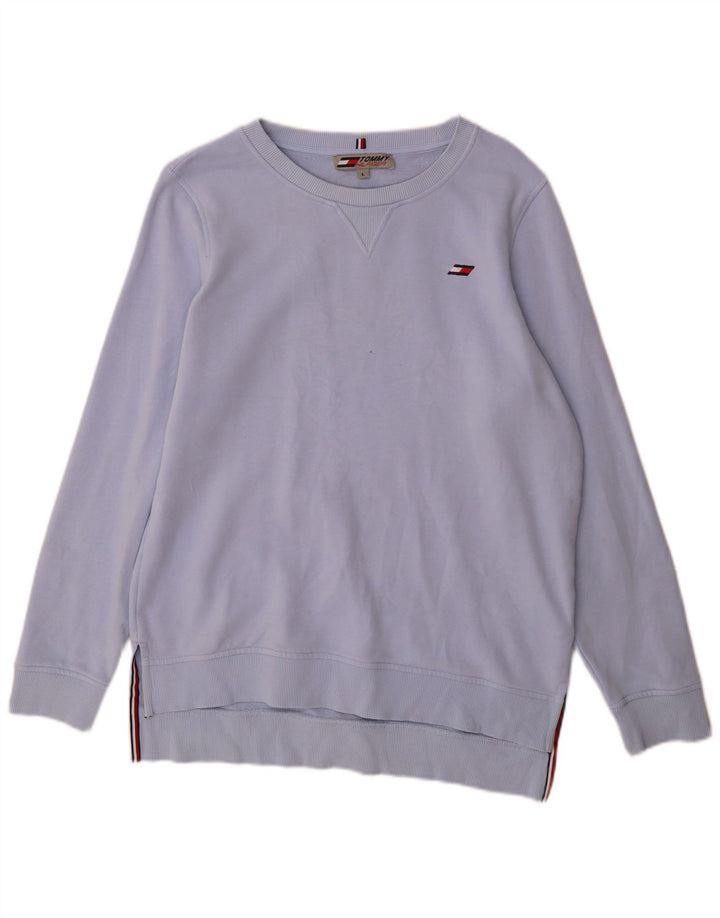 Tommy Hilfiger Damen-Sweatshirt-Pullover UK 16 Large Blaue Baumwolle