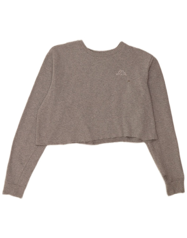 Kappa Damen Crop Top Langarm UK 18 XL Grau