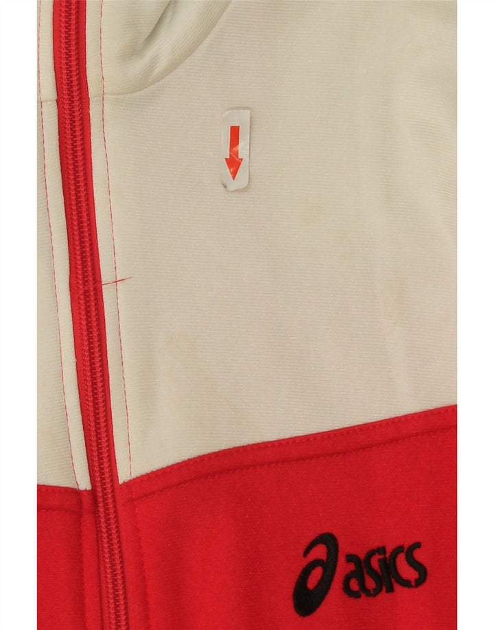 Asics Herren-Trainingsanzug mit grafischem Oberteil, Gr. 42, Größe L, Rot, Farbblock