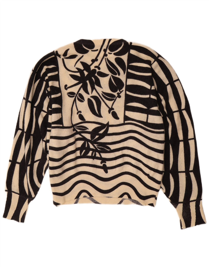 MARLY'S Damen-Pullover mit Fledermausärmeln und Rundhalsausschnitt, EU 46, XL, weiß geblümt