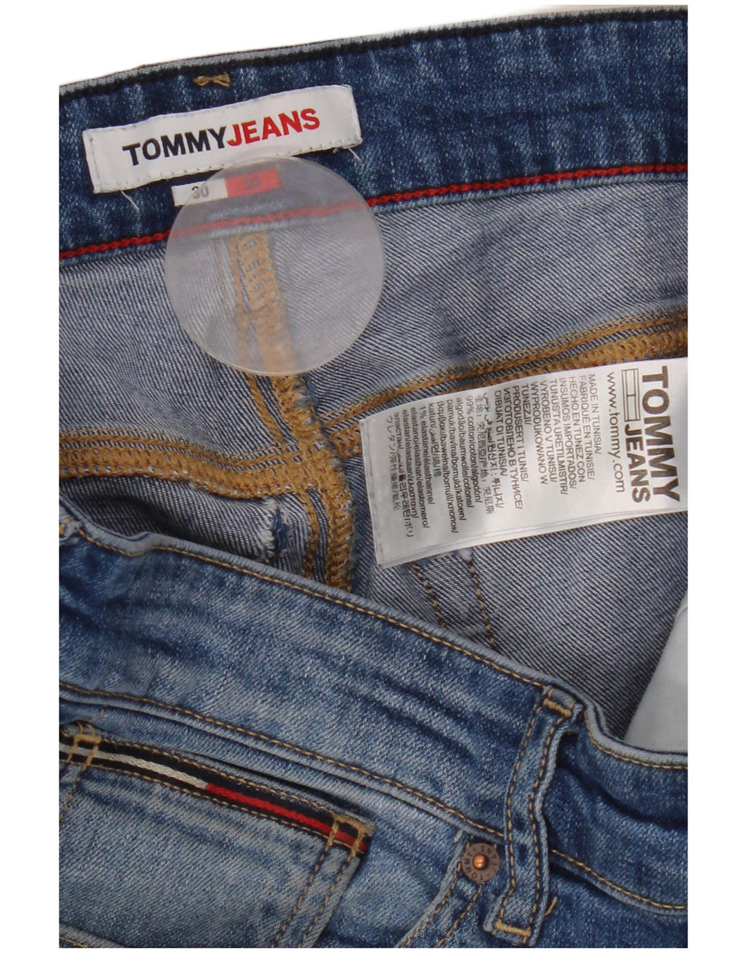 Tommy Hilfiger Herren Slim Jeans W30 L30 Blaue Baumwolle