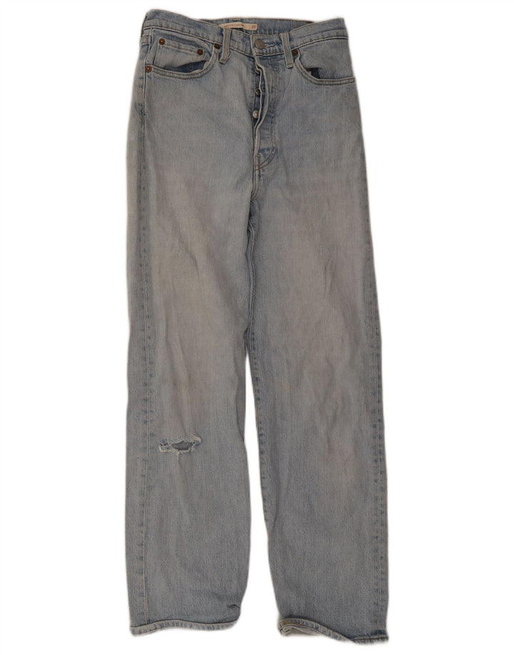 Levi's Damen Ribcage Distressed Straight Jeans W27 L29 Blaue Baumwolle