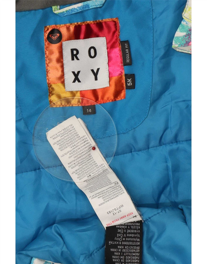 Roxy Damen Skijacke mit Kapuze UK 14 Medium Mehrfarbig Geometrisch