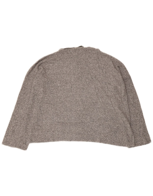Zara Damen Top Langarm UK 14 Mittelgrau meliert