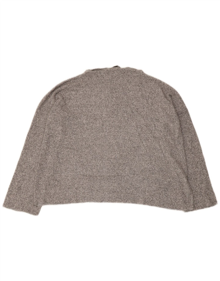 Zara Damen Top Langarm UK 14 Mittelgrau meliert