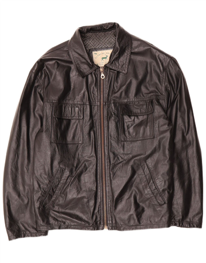 Vintage Herren Lederjacke UK 40 Großes schwarzes Leder