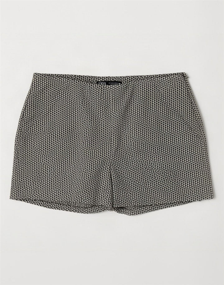 Zara Damen-Hotpants mit hoher Taille, Größe L, W30, Beige, geometrisch