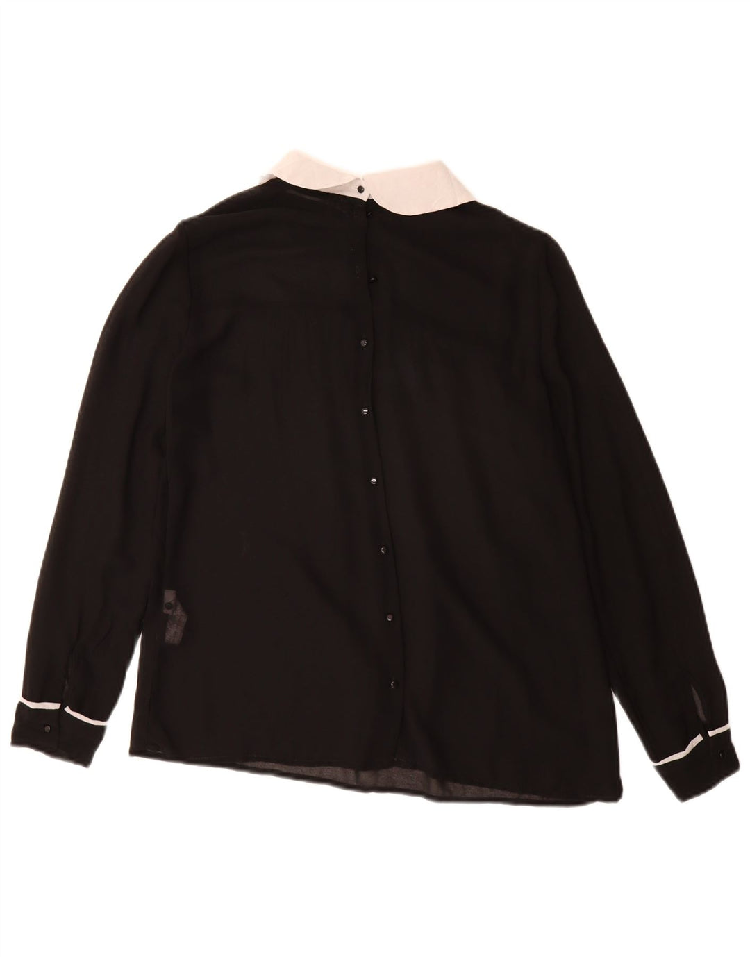 Zara Damen Hemdbluse UK 10 Small Schwarz Polyester