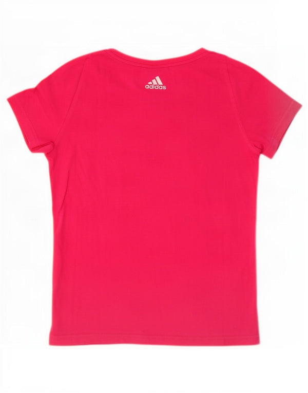 Adidas Damen Grafik T-Shirt Top UK 4/6 XS Rosa Baumwolle